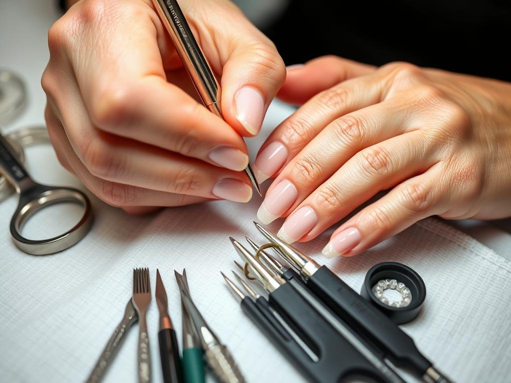 Alongamento de Fibra de Vidro demonstrado no Curso de Manicure Profissional Faby Cardoso Alongamento de Fibra de Vidro demonstrado no Curso de Manicure Profissional Faby Cardoso